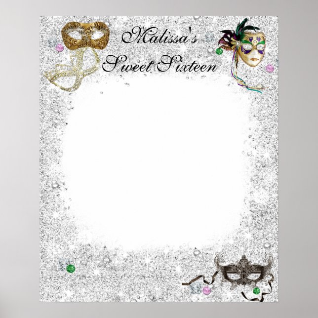 Sweet Sixteen, Quinceanera, Masquerade Sign In (Front)