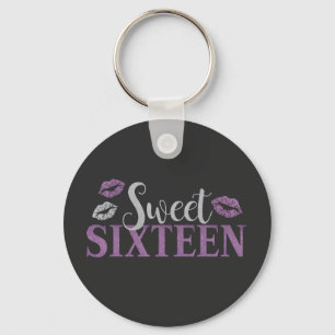 Sweet Sixteen Ronde Button 3,2 Cm Key Ring