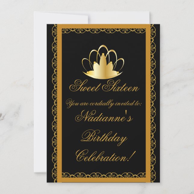 Sweet Sixteen Royal Coronation Ball-Customise Invitation (Front)