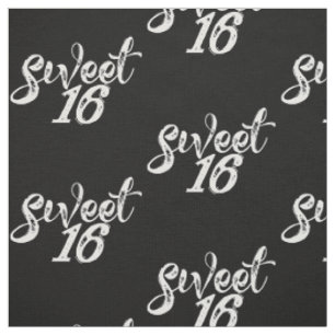 Sweet Sixteen Sixteenth Birthday 16th Fabric