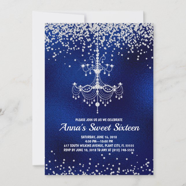 Sweet Sixteen Sparkle Invitations (Front)