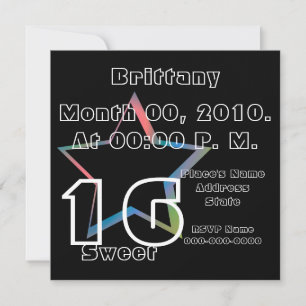 Sweet Sixteen Stardom Invitation-Customise Invitation