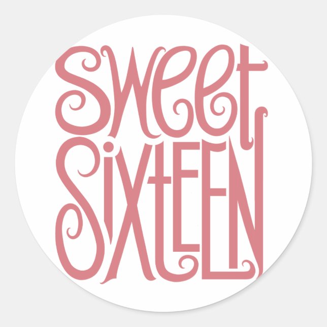 Sweet Sixteen Sticker (Front)