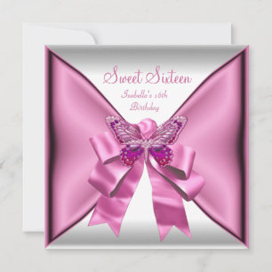Sweet Sixteen Sweet 16 Birthday Party Pretty Pink Invitation
