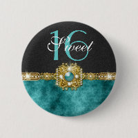 "sweet sixteen" teal black 16 birthday