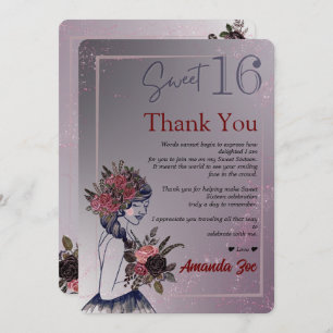 Sweet Sixteen Thank You card