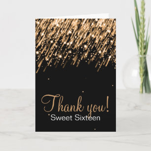 Sweet Sixteen Thank You Falling Stars Gold
