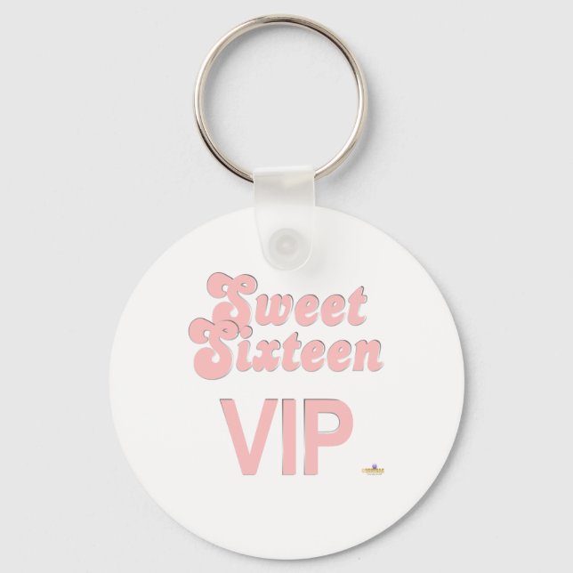 Sweet Sixteen VIP Pink And Silver Key Ring (Front)