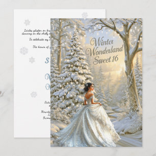 Sweet Sixteen Winter Wonderland Magical Forest Invitation