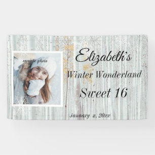 Sweet Sixteen Winter Wonderland Snowflake Banner