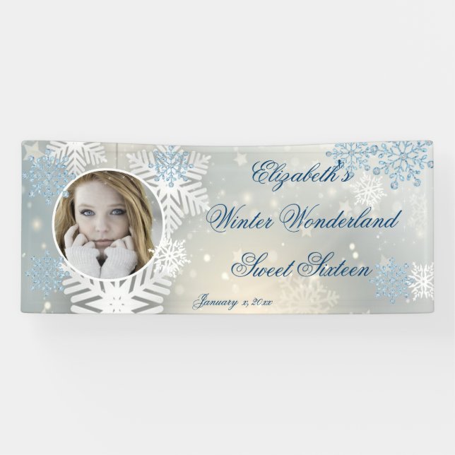 Sweet Sixteen, Winter Wonderland, Sparkle, Banner (Horizontal)