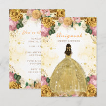 Sweet Sixteen Yellow Birthday Invitation Card