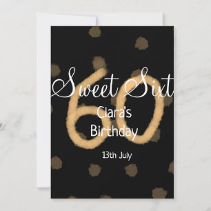 Sweet Sixty add name date birthday yellow polka do Holiday Card
