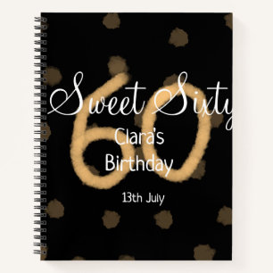 Sweet Sixty add name date birthday yellow polka do Notebook