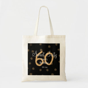 Sweet Sixty add name date birthday yellow polka do Tote Bag