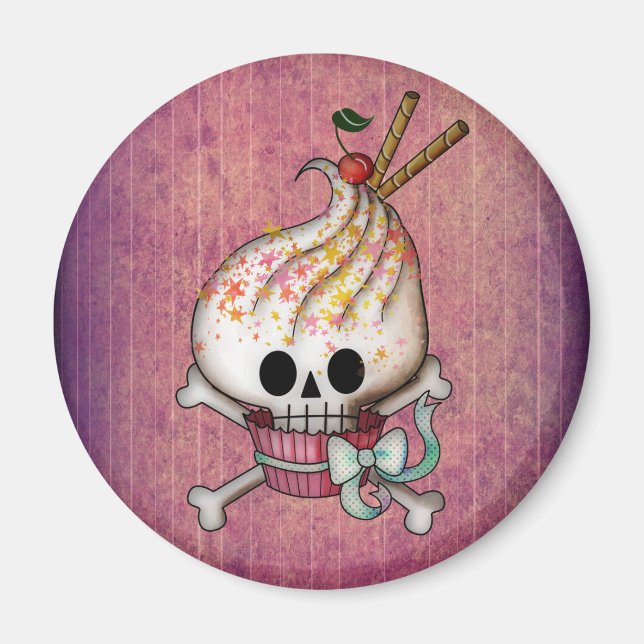 Sweet Skull Cupcake Magnet (Front)