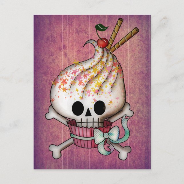 Sweet Skull Cupcake Postcard (Front)