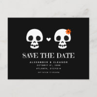 Sweet Skulls Customisable Save the Date Postcard
