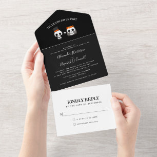Sweet Skulls Halloween Wedding All in One Invite