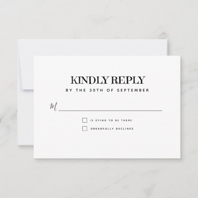 Sweet Skulls Halloween Wedding RSVP Card (Front)