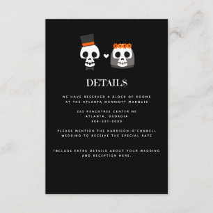 Sweet Skulls Wedding Invitation Enclosure Card