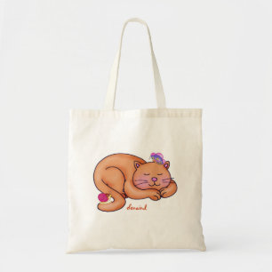 Sweet Sleeping Kitty Tote Bag
