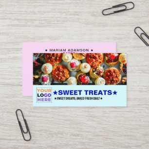 Sweet Slogan with Bakery Logo (Pastry Chef) Baking Business Card
