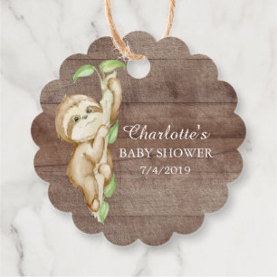 Sweet Sloth Baby Shower Favour Favour Tags