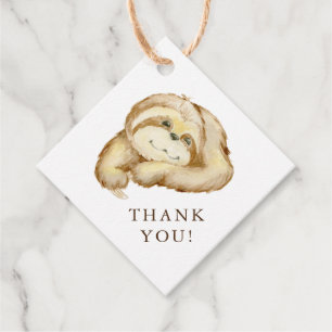 Sweet Sloth Baby Shower Favour Tags
