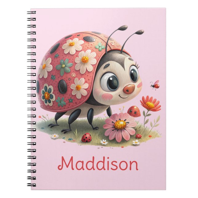 Sweet smiling ladybug notebook (Front)