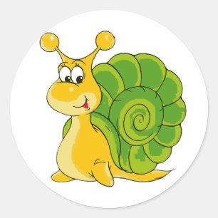 Sweet Smiling Snail Classic Round Sticker