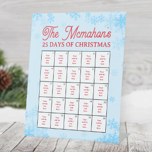 Sweet Snowflake 25 Days of Christmas Activity Pedestal Sign