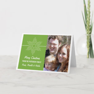 Sweet Snowflake Holiday Card, Green Card
