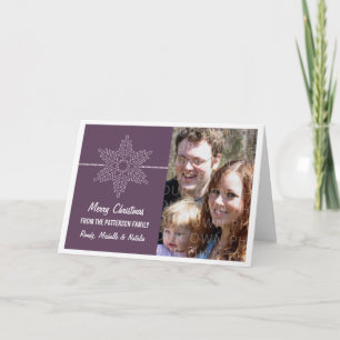 Sweet Snowflake Holiday Card, Purple Card