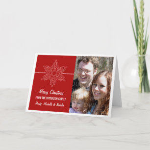 Sweet Snowflake Holiday Card, Red Card