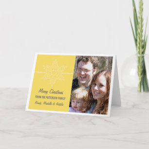 Sweet Snowflake Holiday Card, Yellow Card
