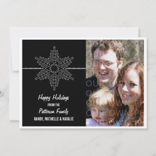 Sweet Snowflake Holiday Flat Card, Black Card