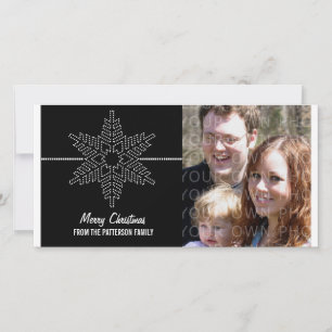 Sweet Snowflake Holiday Photo Card, Black Card