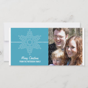 Sweet Snowflake Holiday Photo Card, Blue Card