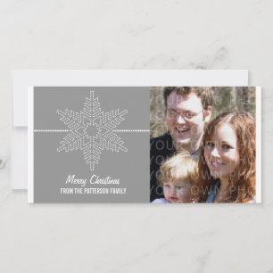 Sweet Snowflake Holiday Photo Card, Grey Card