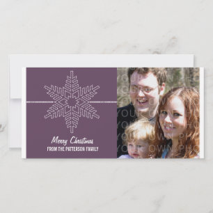 Sweet Snowflake Holiday Photo Card, Purple Card