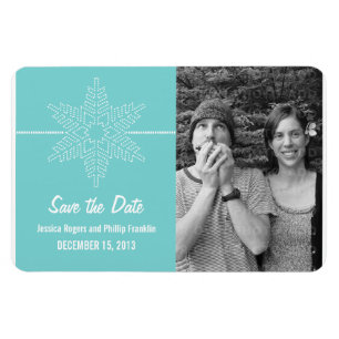 Sweet Snowflake Save the Date Magnet, Aqua Magnet