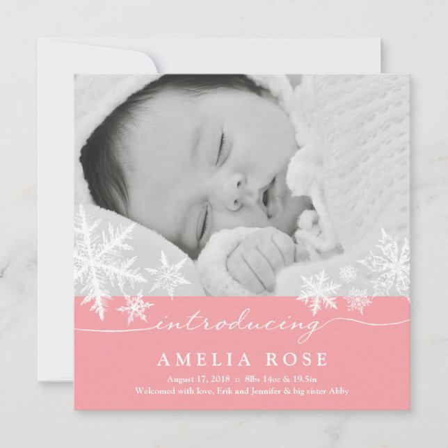 Sweet Snowflakes | Baby Announcement (Front)