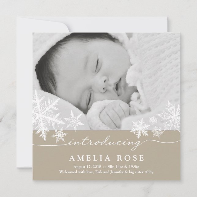 Sweet Snowflakes | Baby Announcement (Front)