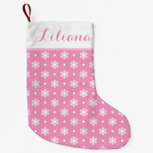 Sweet Snowflakes Personalised Stocking / Pink
