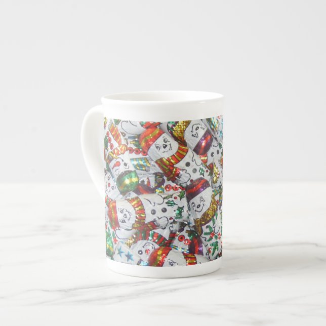 Sweet Snowmen bone china mug (Front Left)