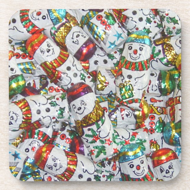 Sweet Snowmen coaster set plastic (Front)