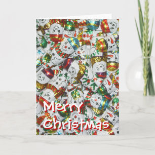 Sweet Snowmen Merry Christmas portrait front Holiday Card