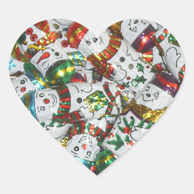 Sweet Snowmen sticker heart (Front)