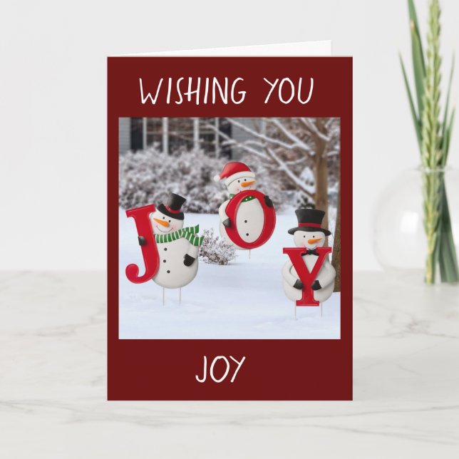 **SWEET SNOWMEN WISH YOU MERRY CHRISTMAS** HOLIDAY CARD (Front)